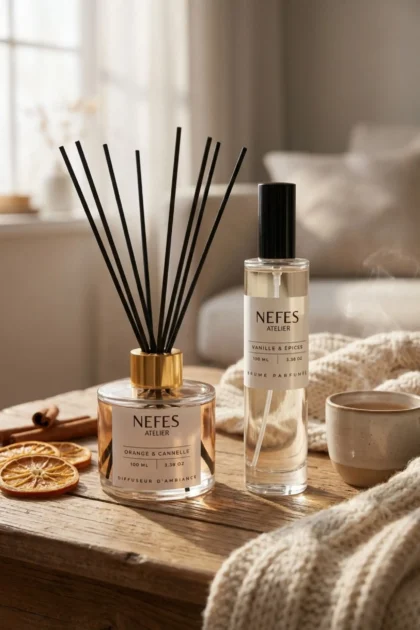 Pack Épices & Douceur – Diffuseur Orange Cannelle + Brume Vanille Épicée | Nefes.ma